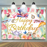 Fond d'anniversaire sur le thème du dessin animé de magicien de cartes de roses